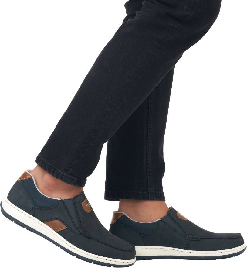 Rieker Instappers Moccasin loafer comfort schoen met elastische band voor goede pasvorm