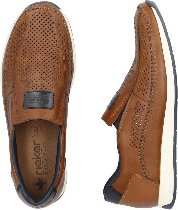 Rieker Instappers moccasin loafer comfortabele schoen met zijlijke elastieken