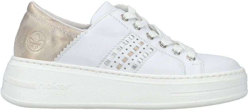 Rieker Plateausneakers met metallic-inzetten vrijetijdsschoen halfhoge schoen veterschoen