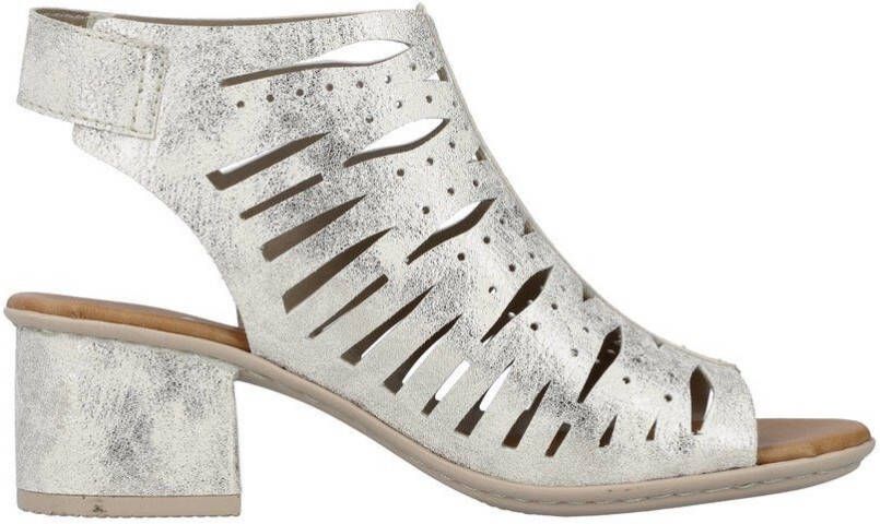 Rieker Sandaaltjes zomerschoen sandaal blokhak in metallic-look