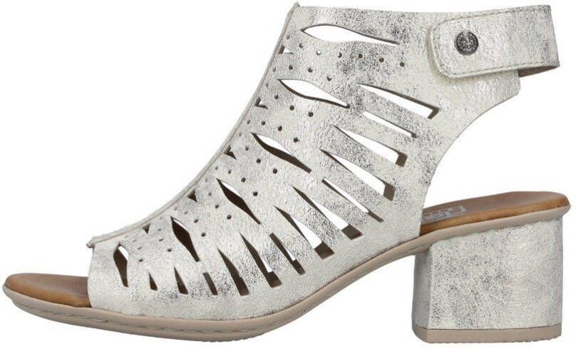 Rieker Sandaaltjes zomerschoen sandaal blokhak in metallic-look