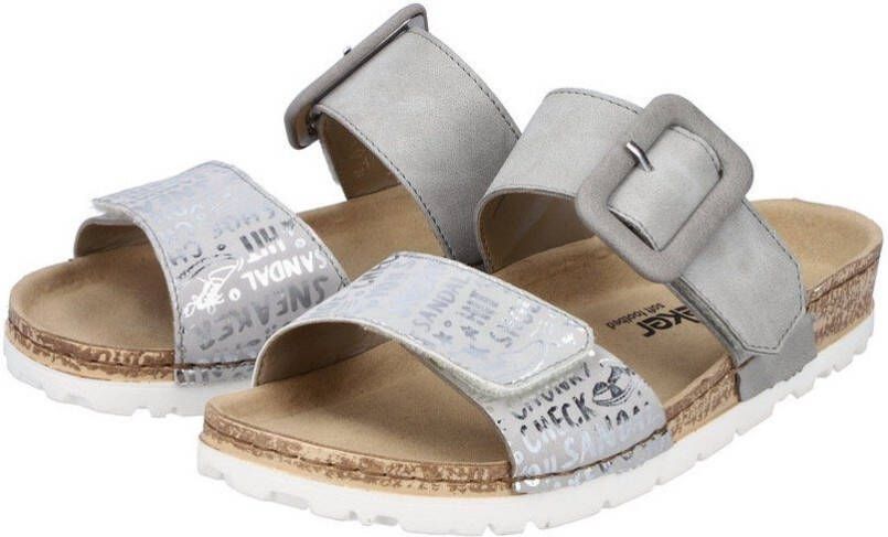 Rieker Slippers wedge heel summer shoe slippers with practical velcro strap