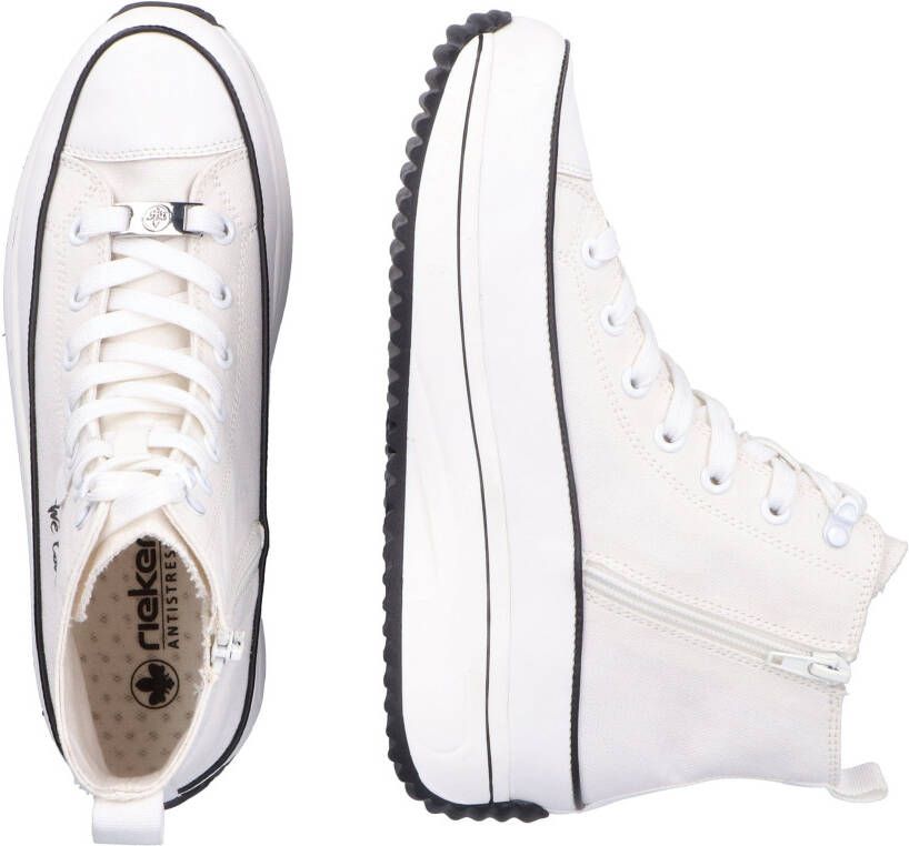 Rieker Sneakers plateau high top sneakers veterschoenen in vegan-verwerking