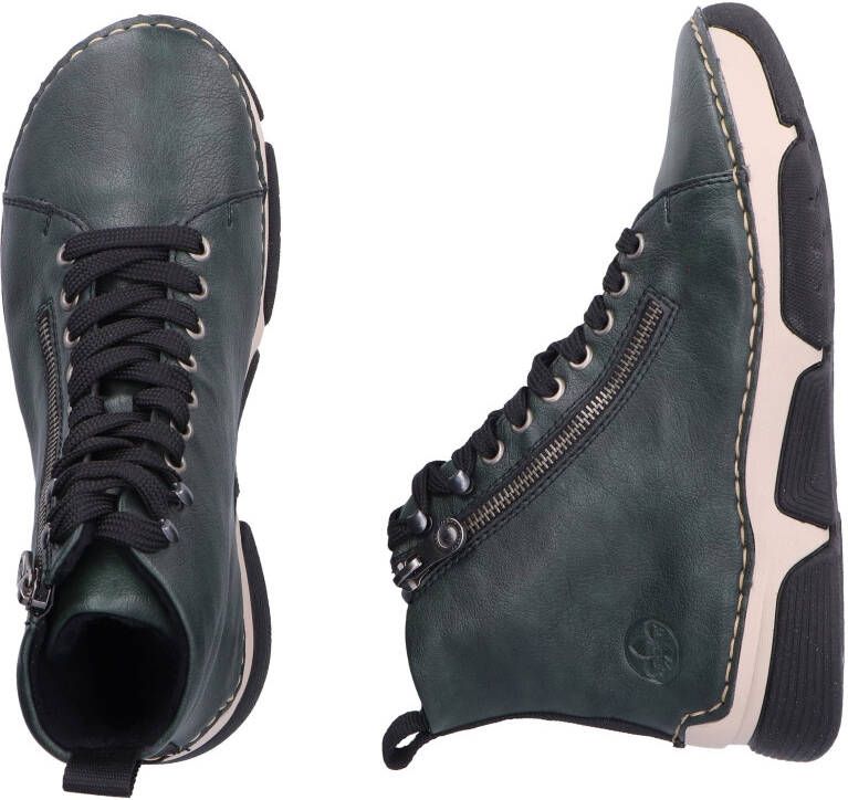 Rieker Sneakers vrijetijdsschoen lage schoen veterschoen met contraststiksels