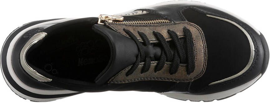 Rieker Sneakers met sleehak met goudkleurige details vrijetijdsschoen halfhoge schoen veterschoen