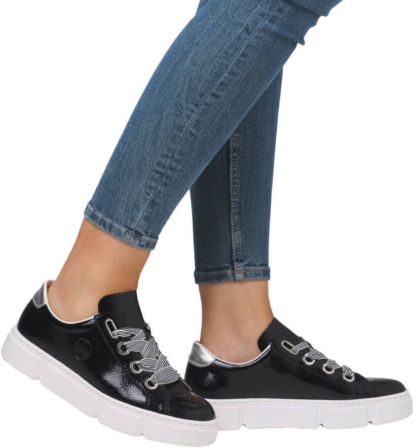 Rieker Sneakers met trendy veters vrijetijdsschoen lage schoen veterschoen