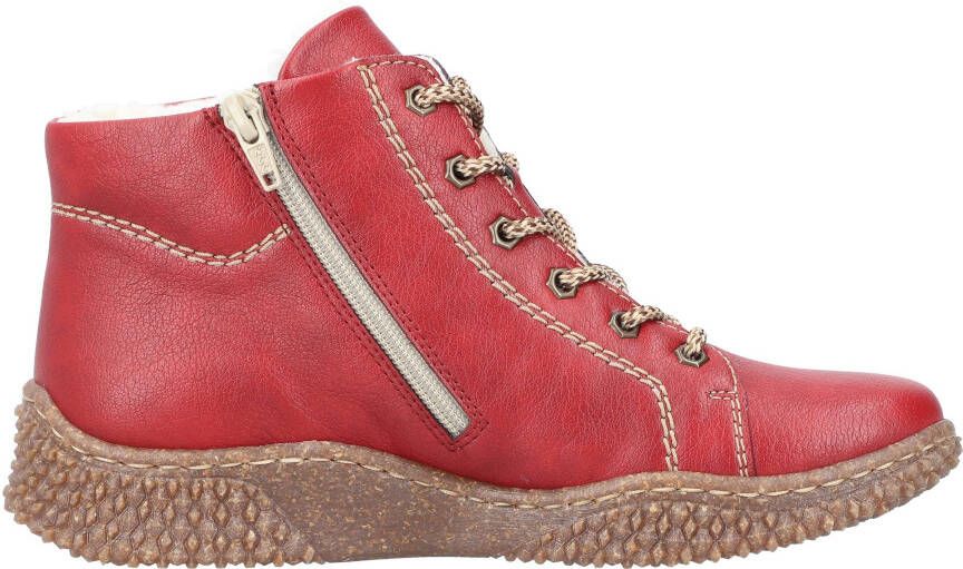 Rieker Winterlaarzen veterschoenen enkellaars high top sneaker met binnenrits