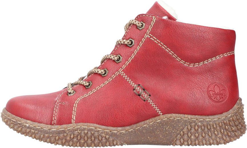 Rieker Winterlaarzen veterschoenen enkellaars high top sneaker met binnenrits