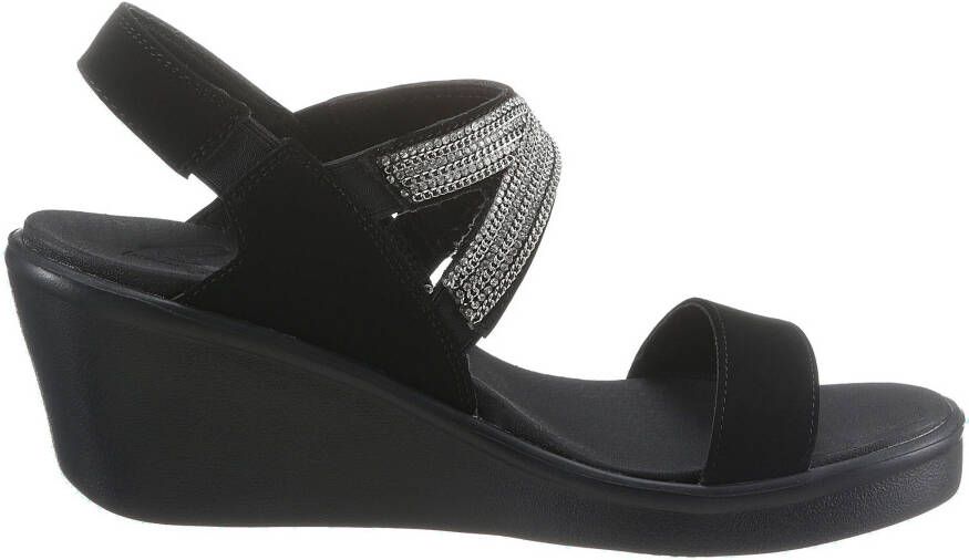 Skechers Rumble On Chart Topper sandalen met sleehak zwart - Foto 5