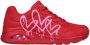 Skechers Sneakers UNO DRIPPING IN LOVE met hart-graffiti-print vrijetijdsschoen lage schoen veterschoen - Thumbnail 85