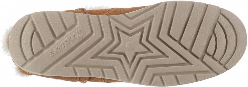 Skechers Keepsakes Wedge Cozy Peak Dames Winter Laarzen Boots Gevoerd Leer Bruin 49811-TAN - Foto 3