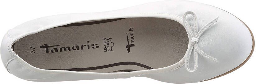 Tamaris Ballerina's Flats slipper businessschoen met decoratieve strik