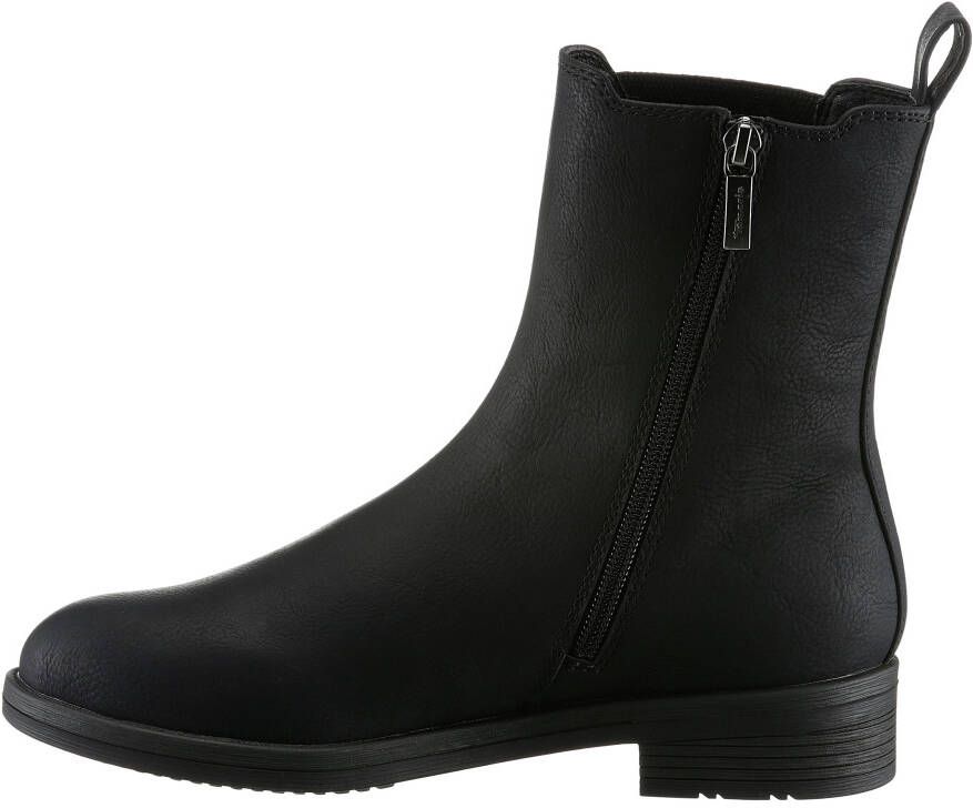 Tamaris Chelsea-boots hakken enkellaars zakelijke schoen met t-logo-decoratie