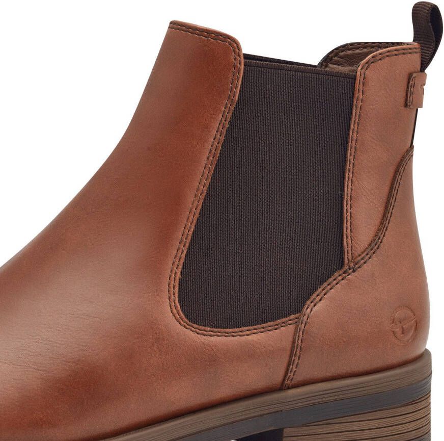 Tamaris Chelsea-boots blokhak laarsjes business schoen instapschoen aantrekband