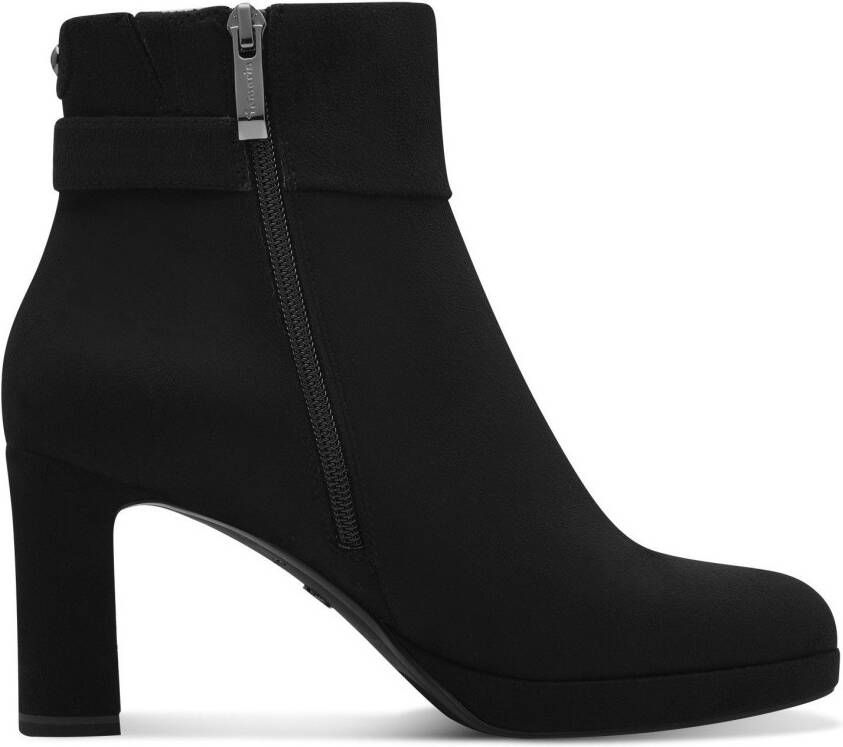 Tamaris Laarsjes blokhak avond schoen ankle-boots met elegante decoratieve gesp