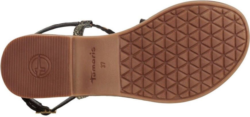 Tamaris Sandalen zomerschoen sandaal blokhak met vlecht-look bandjes