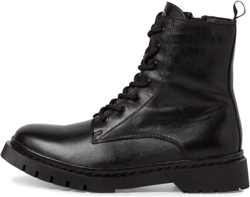 Tamaris Veterschoenen lace-up ankle boots chunky boots with logoprinted pull tab