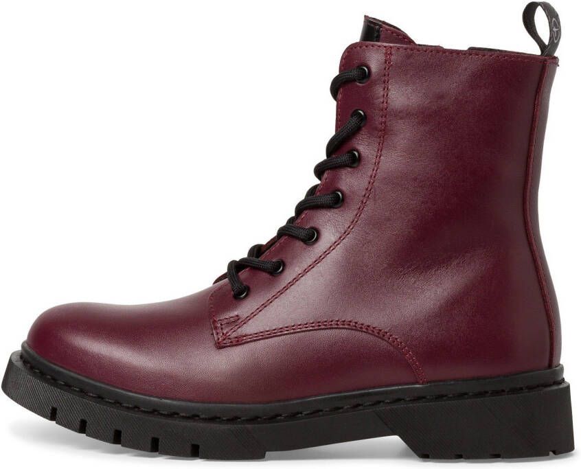 Tamaris Veterschoenen lace-up ankle boots chunky boots with logoprinted pull tab