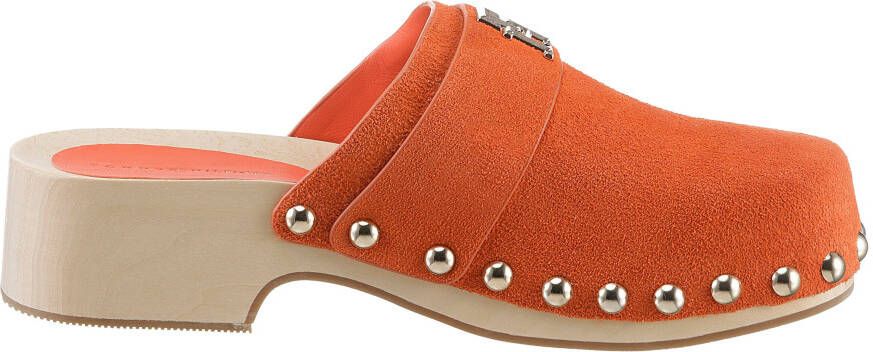 Tommy Hilfiger Clogs TH CLOG SUEDE met glanzende studs