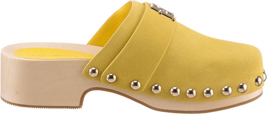 Tommy Hilfiger Clogs TH CLOG SUEDE met glanzende studs