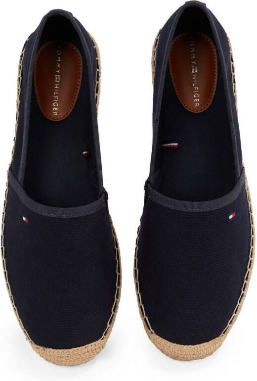 Tommy Hilfiger Espadrilles FLAG CANVAS ESPADRILLE slippers flats comfortabele schoen met bamboe bekleding en decoratieve naden