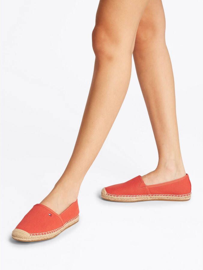 Tommy Hilfiger Espadrilles FLAG CANVAS ESPADRILLE slippers flats comfortabele schoen met bamboe bekleding en decoratieve naden