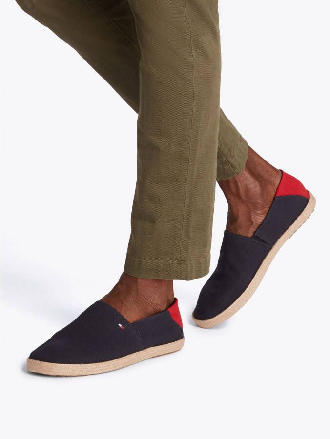 Tommy Hilfiger Instappers HILFIGER ESPADRILLE CORE TEXTILE instapschoen espadrilles zomerschoen contrastaccent op de hiel