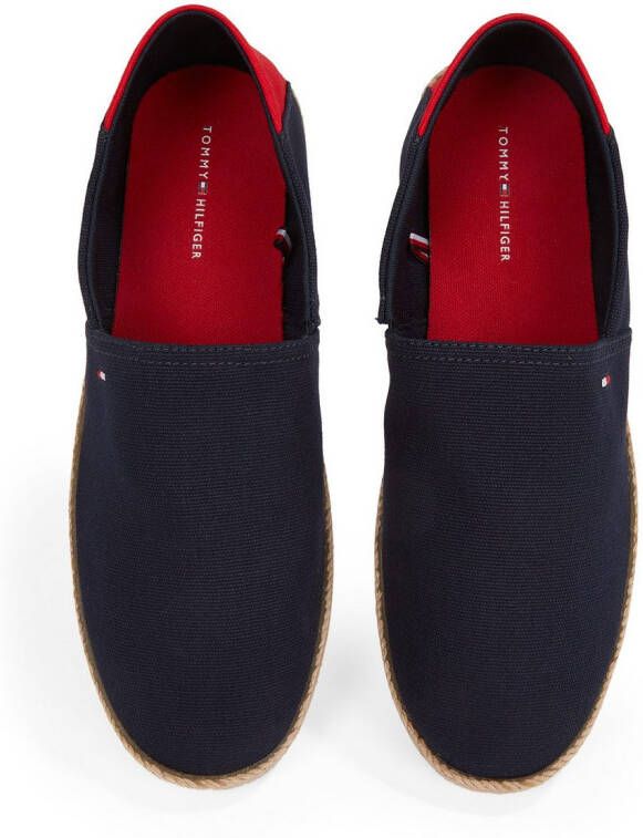 Tommy Hilfiger Instappers HILFIGER ESPADRILLE CORE TEXTILE instapschoen espadrilles zomerschoen contrastaccent op de hiel