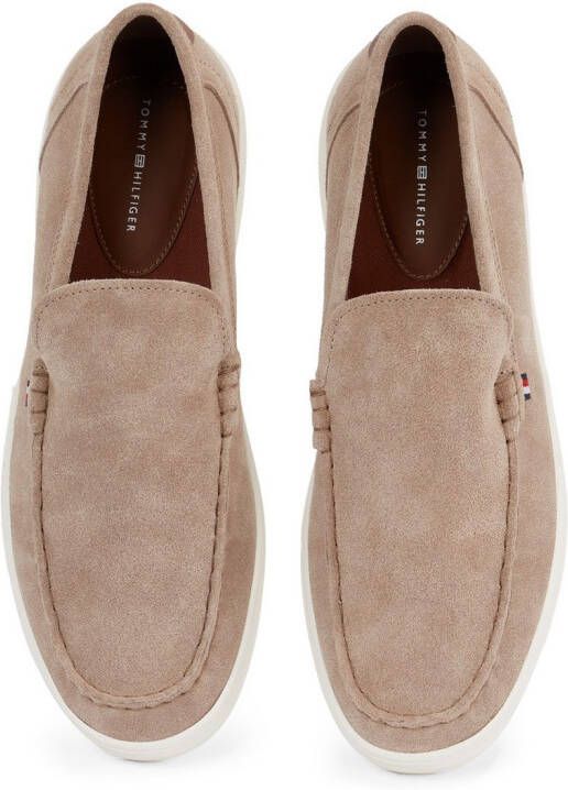 Tommy Hilfiger Instappers MODERN LIGHT HYBRID SUEDE LOAFER plateau instapschoen vrijetijdsschoen lage schoen met label