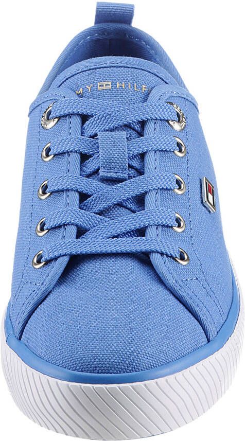 Tommy Hilfiger Plateausneakers VULC CANVAS SNEAKER vrijetijdsschoen lage schoen veterschoen met praktische aantrek-lus