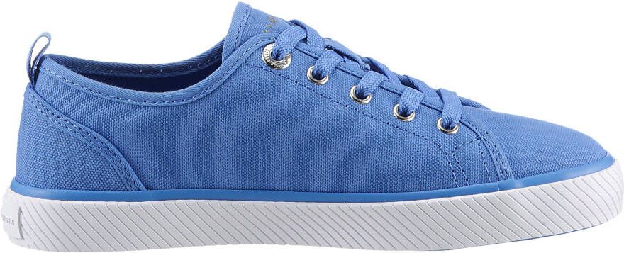 Tommy Hilfiger Plateausneakers VULC CANVAS SNEAKER vrijetijdsschoen lage schoen veterschoen met praktische aantrek-lus