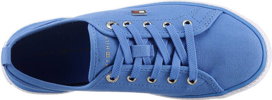 Tommy Hilfiger Plateausneakers VULC CANVAS SNEAKER vrijetijdsschoen lage schoen veterschoen met praktische aantrek-lus