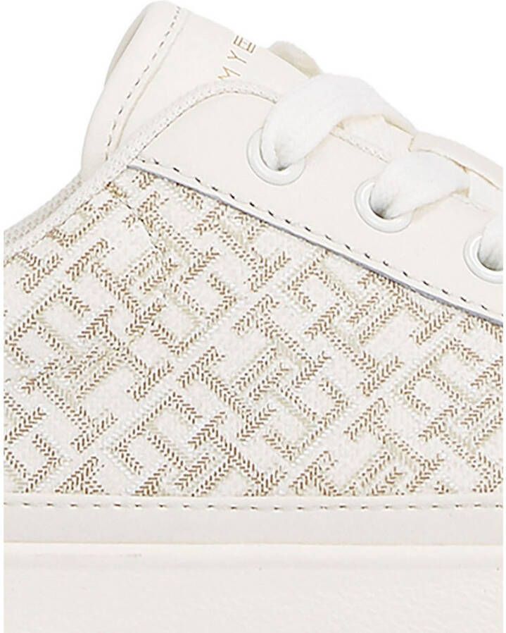 Tommy Hilfiger Plateausneakers VULC LEATHER SNEAKER MONOGRAM vrijetijdsschoen lage schoen veterschoen met allover logoprint