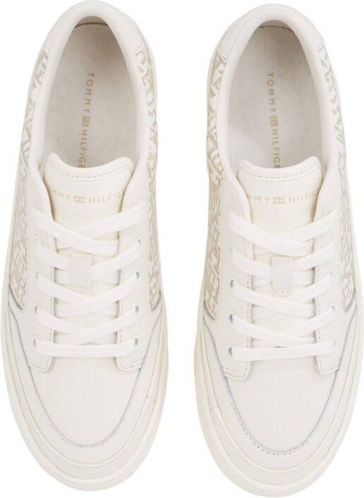 Tommy Hilfiger Plateausneakers VULC LEATHER SNEAKER MONOGRAM vrijetijdsschoen lage schoen veterschoen met allover logoprint