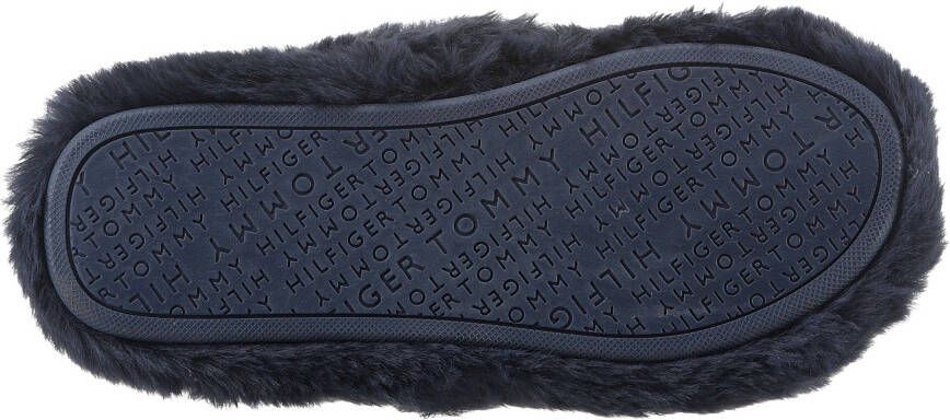 Tommy Hilfiger Pluchen pantoffels FUR CROSS STRAP HOME SLIPPER