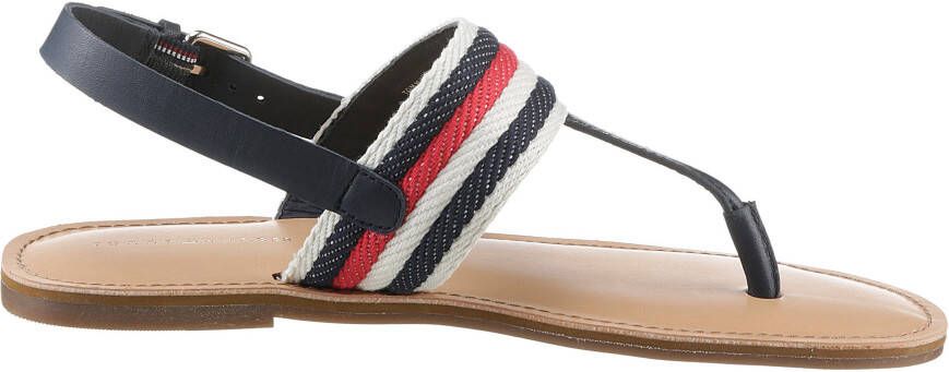 Tommy Hilfiger Sandalen FLAT SANDAL CORPORATE met strepen in tommy-kleuren