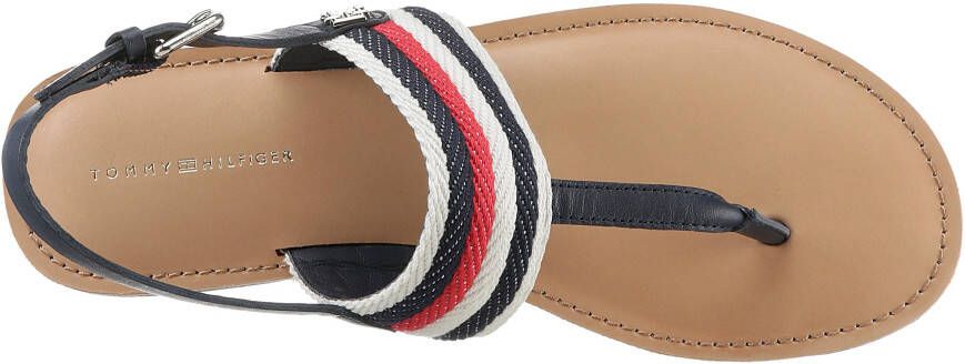 Tommy Hilfiger Sandalen FLAT SANDAL CORPORATE met strepen in tommy-kleuren