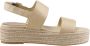 Tommy Hilfiger Beige Mid Wedge Espadrilles Sandal Beige Dames - Thumbnail 18