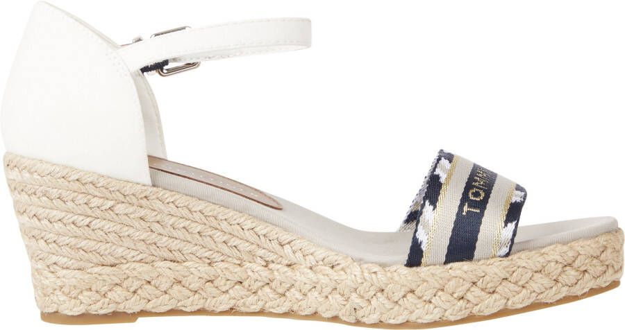 Tommy Hilfiger Sleehaksandaaltjes CORPORATE WEBBING LOW WEDGE