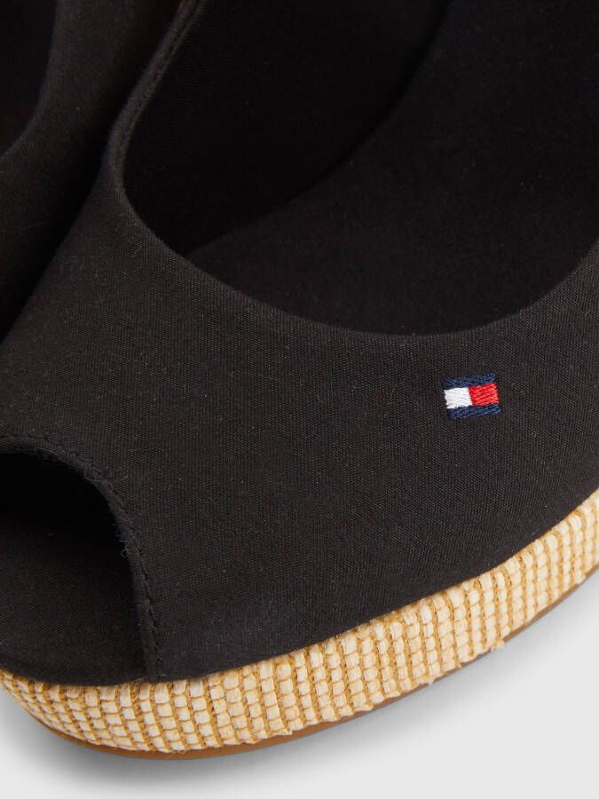 Tommy Hilfiger Sleehaksandaaltjes ICONIC ELENA SLING BACK WEDGE zomerschoen sandaal keilhak met verstelbare gesp