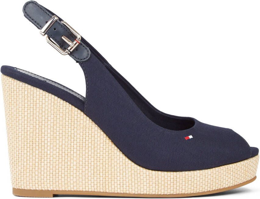 Tommy Hilfiger Sleehaksandaaltjes ICONIC ELENA SLING BACK WEDGE