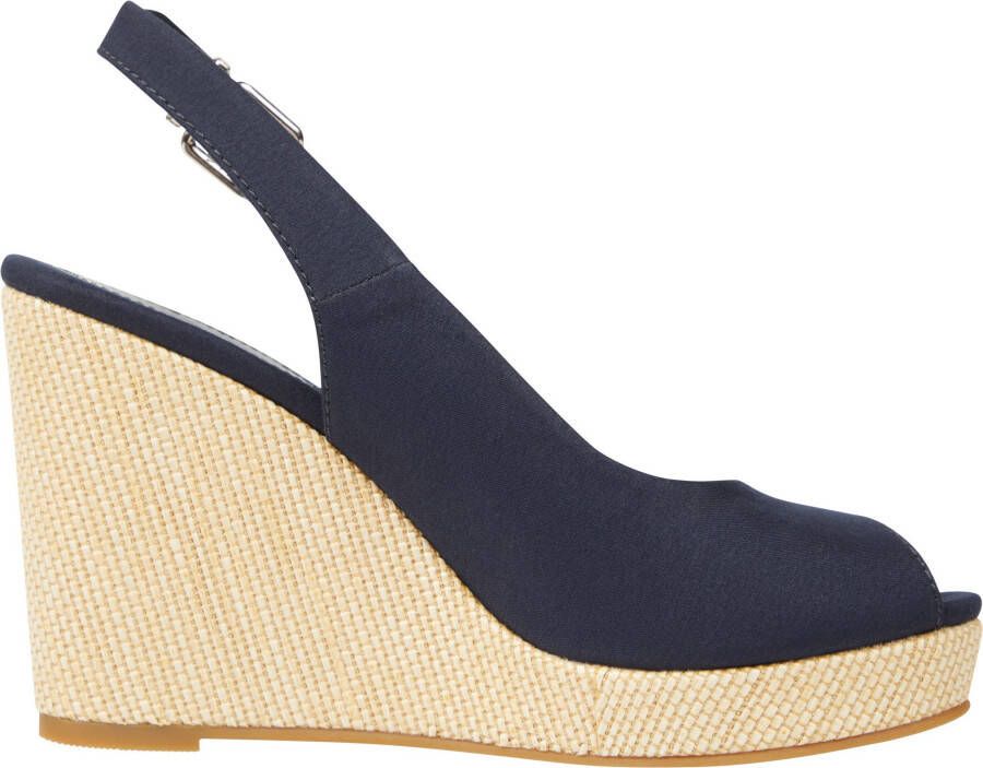 Tommy Hilfiger Sleehaksandaaltjes ICONIC ELENA SLING BACK WEDGE