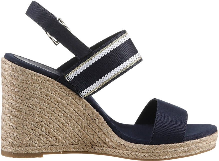 Tommy Hilfiger Sleehaksandaaltjes WEBBING HIGH WEDGE SANDAL