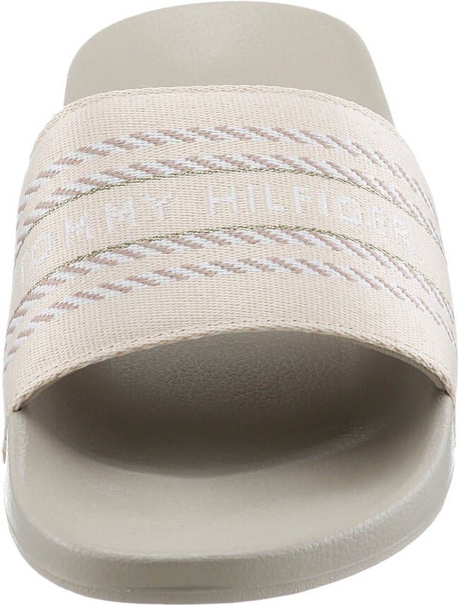 Tommy Hilfiger Slippers TOMMY WEBBING SLIDE met logo op de band