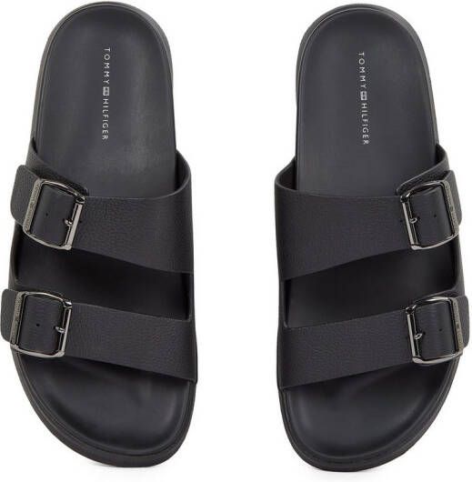 Tommy Hilfiger Slippers D DENSITY HILFIGER LTH SAND zomerschoen comfortabele schoen instapschoen met verstelbare gespen