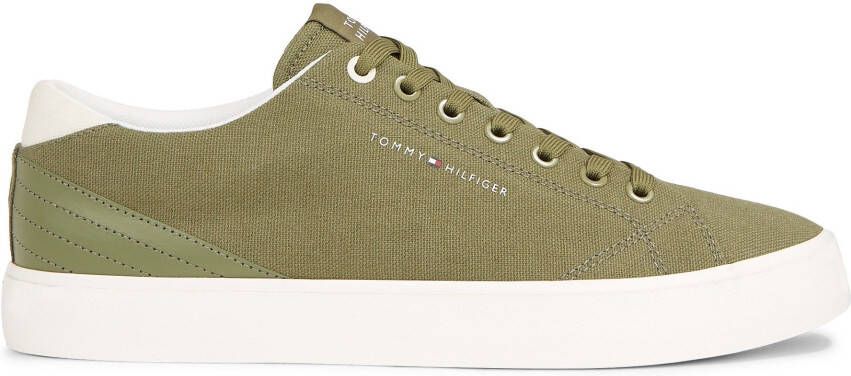 Tommy Hilfiger Sneakers TH HI VULC LOW SUMMER CVS met zijlogo vrijetijdsschoen halve schoen veterschoen