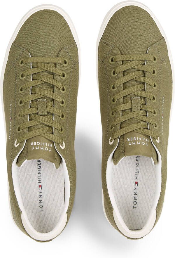 Tommy Hilfiger Sneakers TH HI VULC LOW SUMMER CVS met zijlogo vrijetijdsschoen halve schoen veterschoen