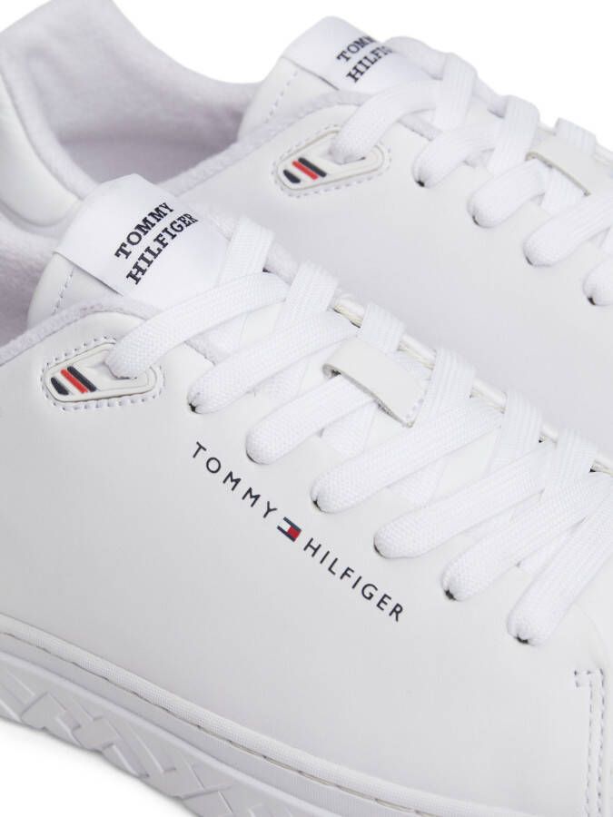 Tommy Hilfiger Sneakers COURT THICK CUPSOLE LEATHER plateau vrijetijdsschoen halve schoen veterschoen met logo