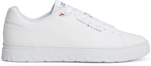 Tommy Hilfiger Sneakers COURT THICK CUPSOLE LEATHER plateau vrijetijdsschoen halve schoen veterschoen met logo