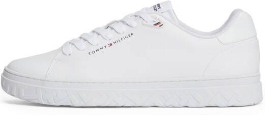 Tommy Hilfiger Sneakers COURT THICK CUPSOLE LEATHER plateau vrijetijdsschoen halve schoen veterschoen met logo